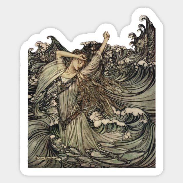 Undine in the Danube Sticker by The Witch's Wolf